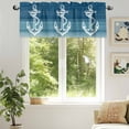 thumbnail image 6 of Anchor Valances for Windows, 60 x 18in, Blue Gradient Lines Ocean Nautical Rod Pocket Kitchen Valance Curtain Light Filtering Window Treatments for Living Room Bedroom, 1 Panel, 6 of 7