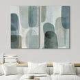 thumbnail image 2 of IDEA4WALL Canvas Print Wall Art Set Abstract Geometric Pastel Blue & Green Fine Art Modern Color Block Splicing Pattern Wall Decor Minimal Boho Artwork for Home Decor - 16"x24"x2 Panels, 2 of 5