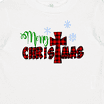thumbnail image 4 of Inktastic Merry Christmas Buffalo Plaid Cross with Snowflakes Boys or Girls Baby T-Shirt, 4 of 5