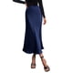 thumbnail image 1 of Falda PRETTYGARDEN Satinada Midi Línea A Cintura Alta Azul Marino M, 1 of 7