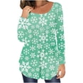 thumbnail image 2 of Tops para mujer Camisas Blusas Elegante Casual Camisas de manga larga Camiseta Estampado Cuello redondo Fruncido Jersey Blusa Odeerbi  ODB-5, 2 of 6