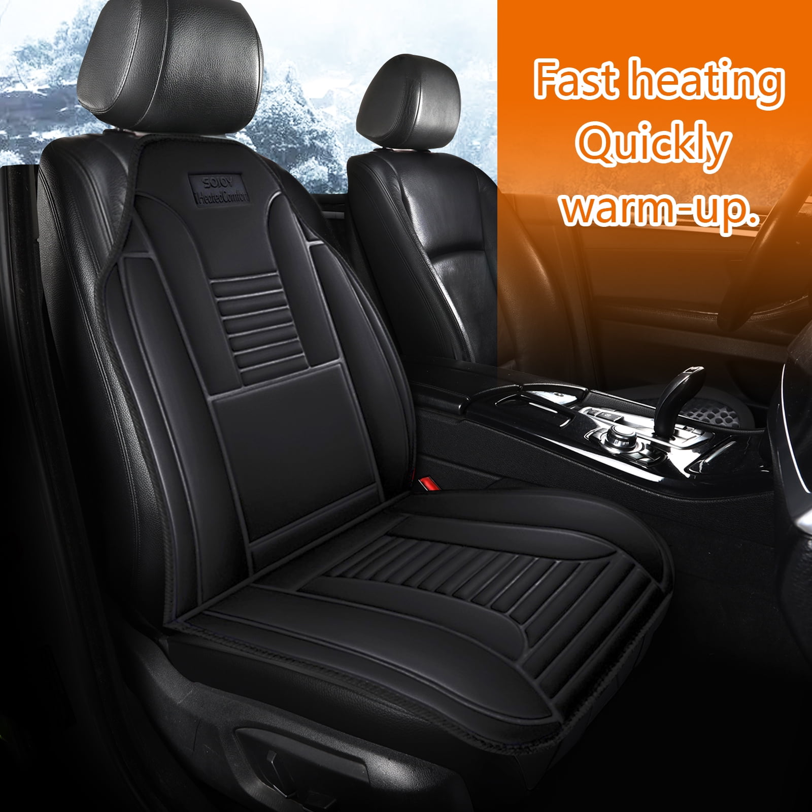 The Black Series Heated Auto Seat Cushion, Low and High Heat Modes, Secure  Fit, Universal For Any Car