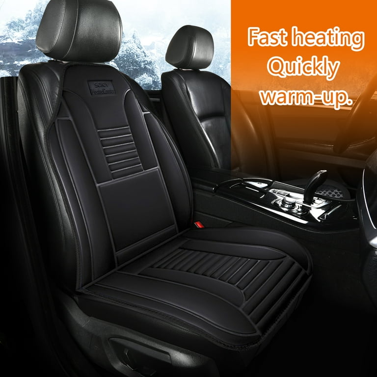 Sojoy Heated Seat Cushion Universal 12V Car Seat Heater Heated Cover Warmer  High/Medium/Low Temp Switch, 45 Minute Timer (Black)