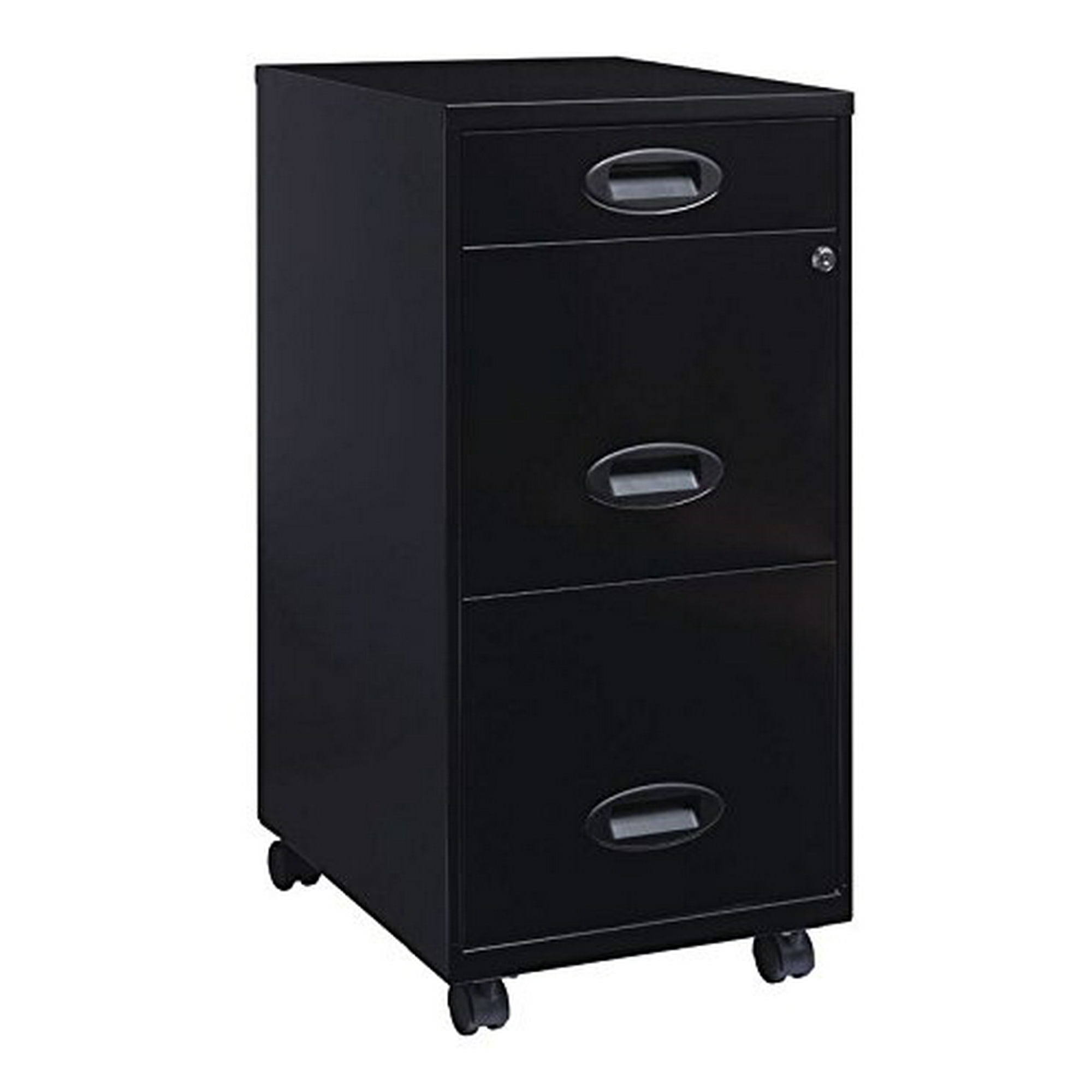 Hirsh Industries Soho Mobile 3 Drawer File Cabinet In Black