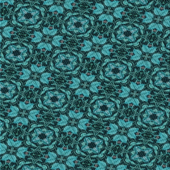 Ahgly Company Machine Washable Indoor Square Transitional Dark Turquoise Green Area Rugs, 5' Square