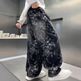 thumbnail image 6 of XQYLOS Boys Baggy Barrel Jeans Wide Leg Denim Retro Washed Straight Leg Unisex Casual 𝖸𝟤𝗄 Streetwear Pants, 6 of 9