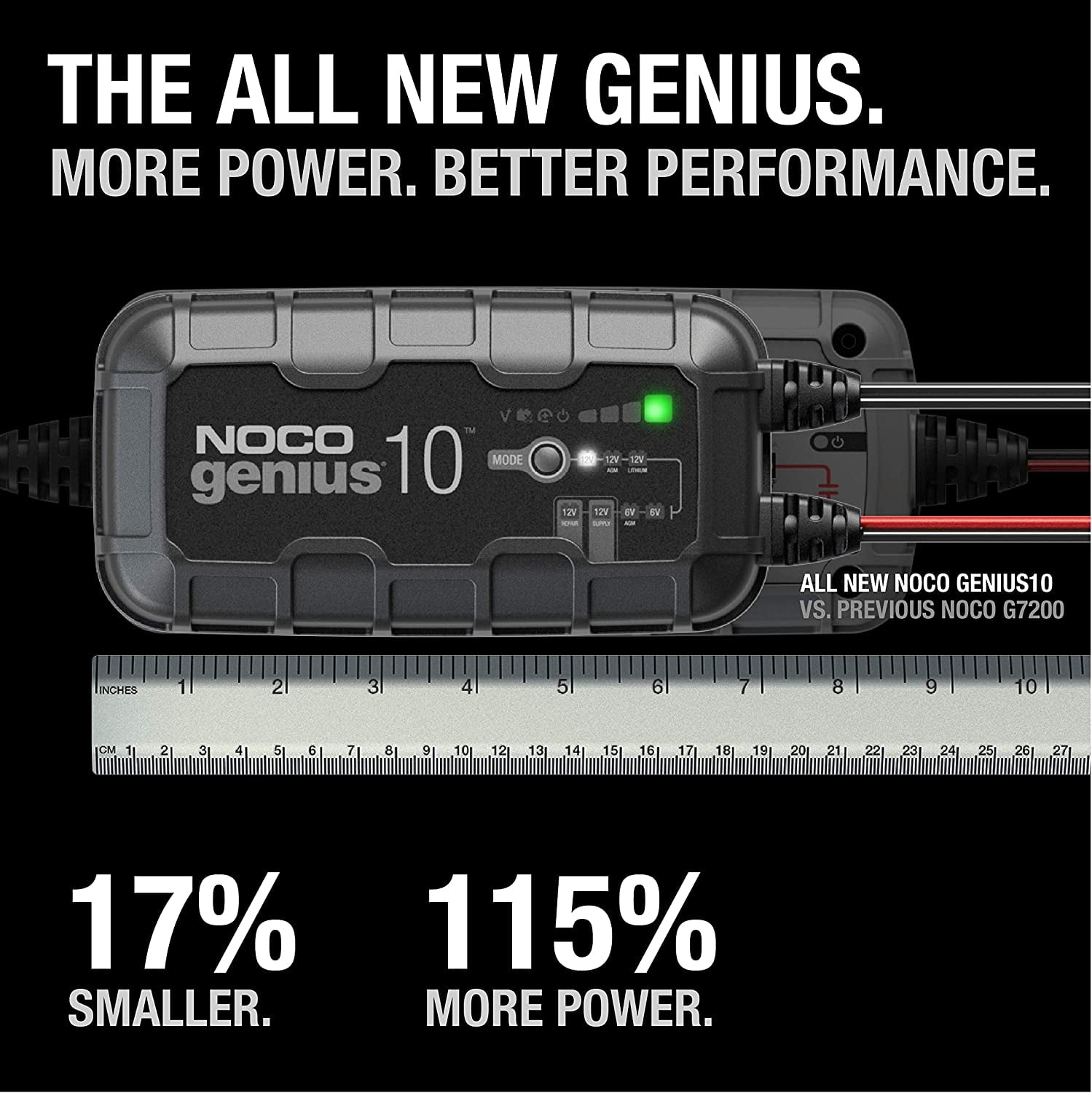wooow shop GENIUS10: 10A 6V/12V Smart Battery Charger – Automatic Maintainer, Trickle Charger & Desulfator with Overcharge Protection & Temperature Compensation – for Lead-Acid & Lithium Batteries