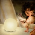 thumbnail image 2 of 1 bola de luz LED de 12 cm con luz ambiental y control remoto, lámpara de noche LED para niños con cambio de color, 16 colores RGB y batería recargable., 2 of 5
