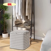 Fwttom Storage Bins with Lids, Moving Double Zipper Stackable Storage Bins, Heavy Duty Storage Containers for Winter Clothes Quilt Packing & Home Wardrobe Sorting