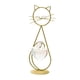thumbnail image 5 of Maceta de cristal con forma de gato para escritorio, soporte para plantas hidropónicas, adorno de escritorio Dorado, 5 of 9