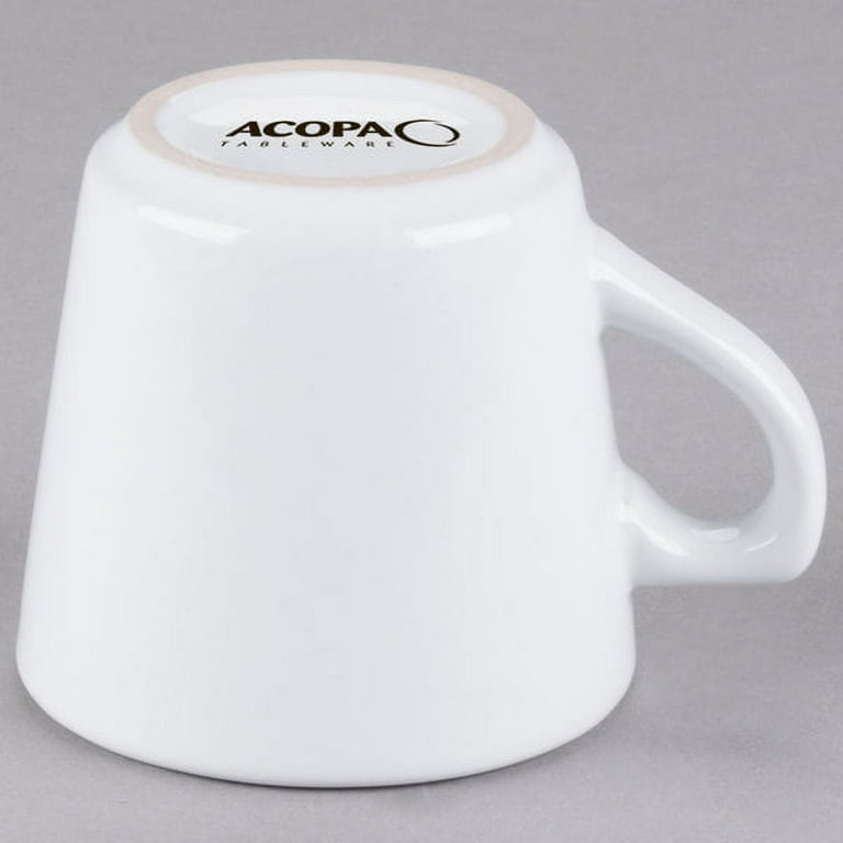 Acopa 8 oz. Bright White Rolled Edge Stoneware Mug - 36/Case
