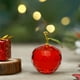 thumbnail image 4 of pstuiky Adorno navideño de manzanas facetadas de cristal. Figuras de manzanas de cristal coleccionables para regalos de Navidad y decoración navideña del hogar., 4 of 6