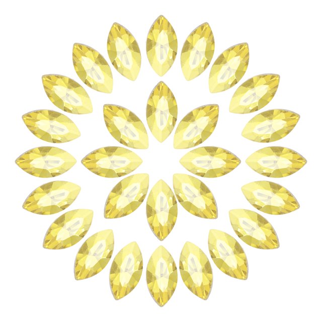 Uxcell 50Pcs Horse Eye Shape Rhinestones Glass Point Back Beads for Jewelry Making, Gold 6x12mm