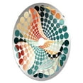thumbnail image 2 of Designart "Seaside Geometry in Green and Blue I" Geometric Radial Dot Round Wall Mirror - Oval Printed Decorative Mirror - Multiple Color Options, 2 of 5