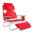 thumbnail image 1 of Open Box Ostrich Deluxe 3N1 Outdoor Lawn Beach Lounge Chair w/Footrest, Red, 1 of 11