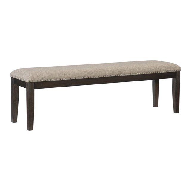 Lexicon Traditional Wood Dining Room Bench in Wire Brushed Brown