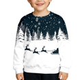 thumbnail image 2 of Boys Girls Christmas Sweatshirt Long Sleeve Crewneck Casual Santa Claus and Reindeer Print Pullover Sweatshirts 1-12 Years, 2 of 7