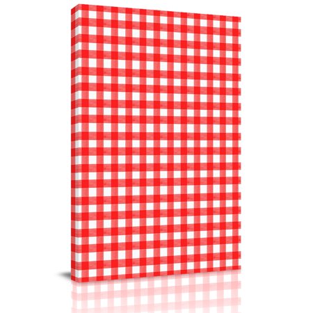 Canvas Wall Art Red Framed Canvas Prints for Kitchen Bedroom Country French Rustic Buffalo Plaid Modern Art Small Gallery Wrapped Wall Decor for Home Office Gifts 8 x12 Ship Next Day