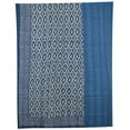 thumbnail image 5 of Indian Blue Ikat Print cotton kantha quilt Bedding throw sofa coverlet bedspread single size Handmade vintage blanket, 60 X 90 Inches, 5 of 5