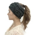 thumbnail image 2 of Jumpingount Diadema cálida, agradable a la piel, ligera, portátil, gorro de lana, gorros suaves de invierno, gorros elásticos retorcidos para Sombreros gris negro, 2 of 6