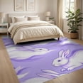 thumbnail image 3 of ODIKA Watercolor Brushstroke Tonal Inspired Solid Minimalist Purple Abstract Refined Foldable Easy Care for King Size Bedroom, Master Suite, Under Bed, 3 of 7