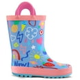 thumbnail image 4 of Kushyshoo Blue Rainbow Kids Rain Boots for Girls Toddler Waterproof Rubber Boots with Easy-On Handles Size 10, 4 of 6