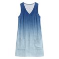 thumbnail image 6 of Lenpel Knee Length Sundresses for Women V Neck Sleeveless Loose Fit Tank Dresses with Pockets Casual Beach Vacation Outfits, 6 of 6