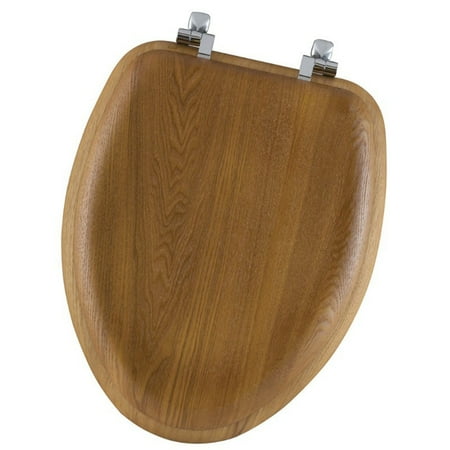Bemis 19601CP Natural Reflections Wood Elongated Toilet Seat, Oak Veneer