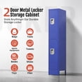 thumbnail image 3 of KAER Metal Locker, 2 Door Storage Locker with Hook, Storage Cabinet for Home, Office, Gym, Workshop-Blue, 3 of 7