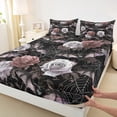 thumbnail image 3 of Castle Fairy Animal Bats 4pcs Bed Sheets for Teens,Chic Flower Rose King Sheets,Festival Halloween Super Cozy Sheet Set,Breathable Home Decor, 3 of 7