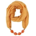 thumbnail image 3 of Women's Ethnic Style Necklace Scarf with Pendant Detail Soft Choker Neckwear, 3 of 3