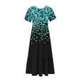 thumbnail image 5 of Robe à Manches Courtes Imprimée pour Femme, Robe Décontractée à Col Rond avec Motif Intégral, Robe Légère en Polyester Lavable à la Machine pour Usage Quotidien, 5 of 5
