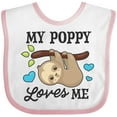 thumbnail image 3 of Inktastic My Poppy Loves Me with Sloth and Hearts Boys or Girls Baby Bib, 3 of 4