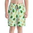 thumbnail image 2 of Cauagu Avocado Print Swim Trunks for Men,Youth Boys Swim Shorts Compression Liner Beach Shorts Boys' Swimming Shorts 7-20 Years Bathing Suit-Large, 2 of 7
