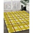 thumbnail image 3 of Ahgly Company Machine Washable Indoor Round Transitional Bold Yellow Area Rugs, 4' Round, 3 of 7