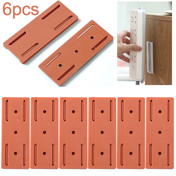 Retenedor Enchufe Montado en La Pared Soporte Fijador Toma Corriente para El Sin Perforaciones (naranja)