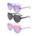 thumbnail image 2 of Gafas de sol en forma de corazón perfecl para niños portátiles ligeras azul violeta negro, 2 of 8