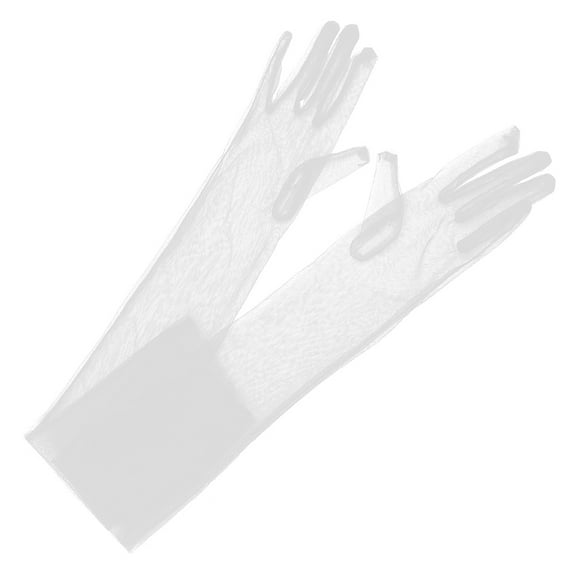 OATIPHO Long Opera Party Gloves White Net 1 Pair