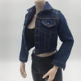 thumbnail image 2 of Chaqueta de mezclilla 1/6 prendas de vestir exteriores y corta de mezclilla para de soldado femenino, regalo de cumpleaños de Navidad par Zulema Falda de mezclilla femenina de 12 pulgadas, 2 of 8