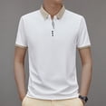 thumbnail image 4 of Summer Waffle Contrast Color Men's Fashion Casual Polo Shirt, 4 of 7