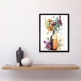 thumbnail image 2 of Spring Wildflower Bouquet in a Glass Wine Bottle Art Print Framed Poster Wall Decor 12x16 inch, 2 of 5