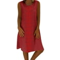 thumbnail image 1 of Robe Grande Taille pour Femmes Été Femmes Style Été Col en V Imprimée Coton et Lin Décontractée Robe Grande Taille pour Dames, 1 of 6