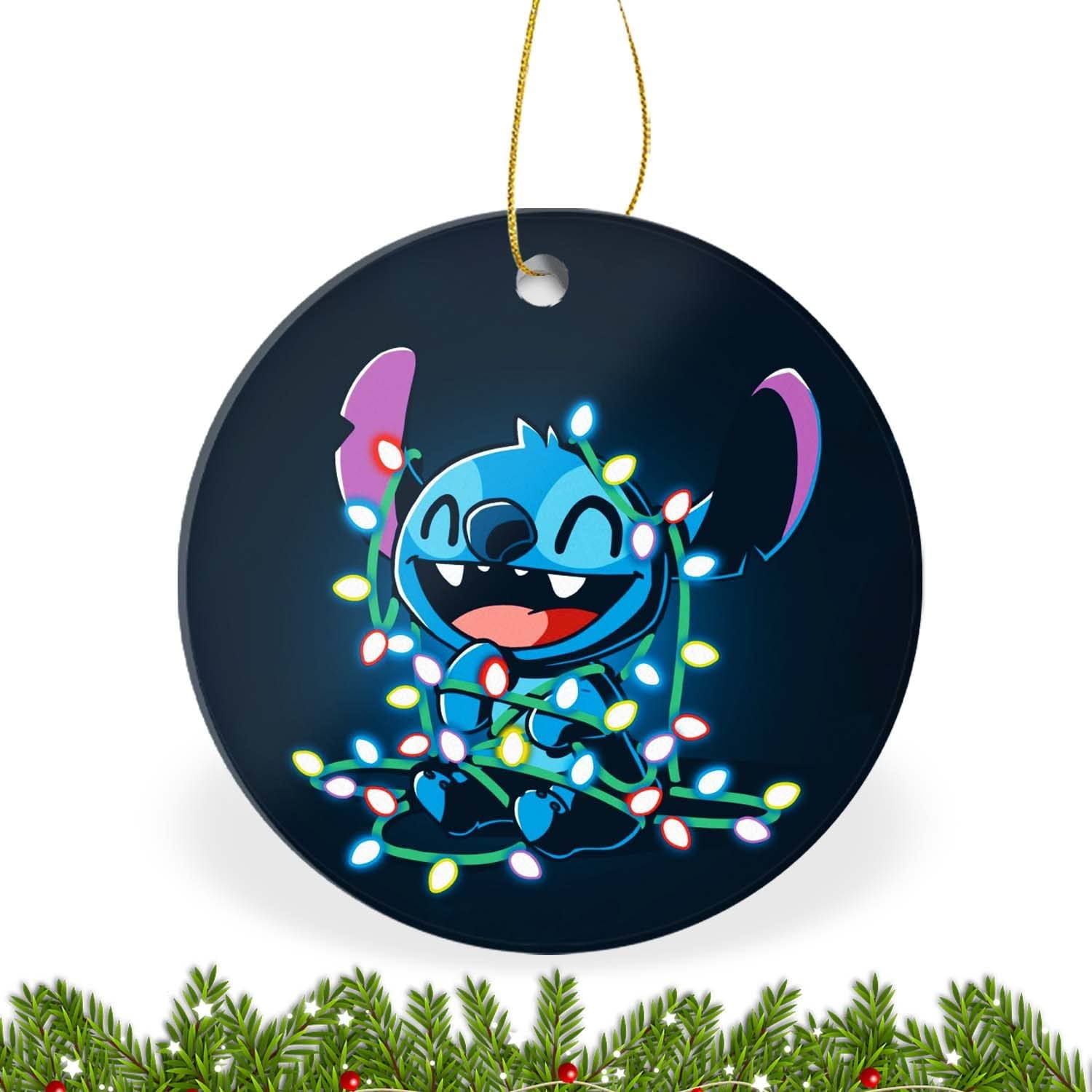Cartoon Christmas Ornament 2022-Funny Anime Ornament Home Decoration for  Xmas Tree Flat Circle Ceramic Ornament 3inch 