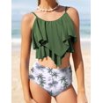 thumbnail image 3 of Girls Swimsuit 2 Piece Bikini Set Tiered Ruffled, 3 of 7