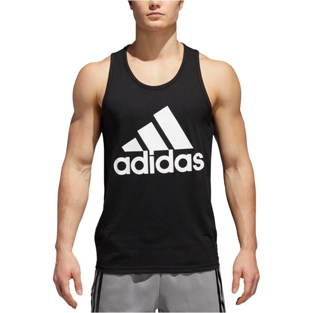adidas Bos Heathered Logo Camiseta sin mangas para hombre, negro, mediano Adidas Camiseta sin mangas