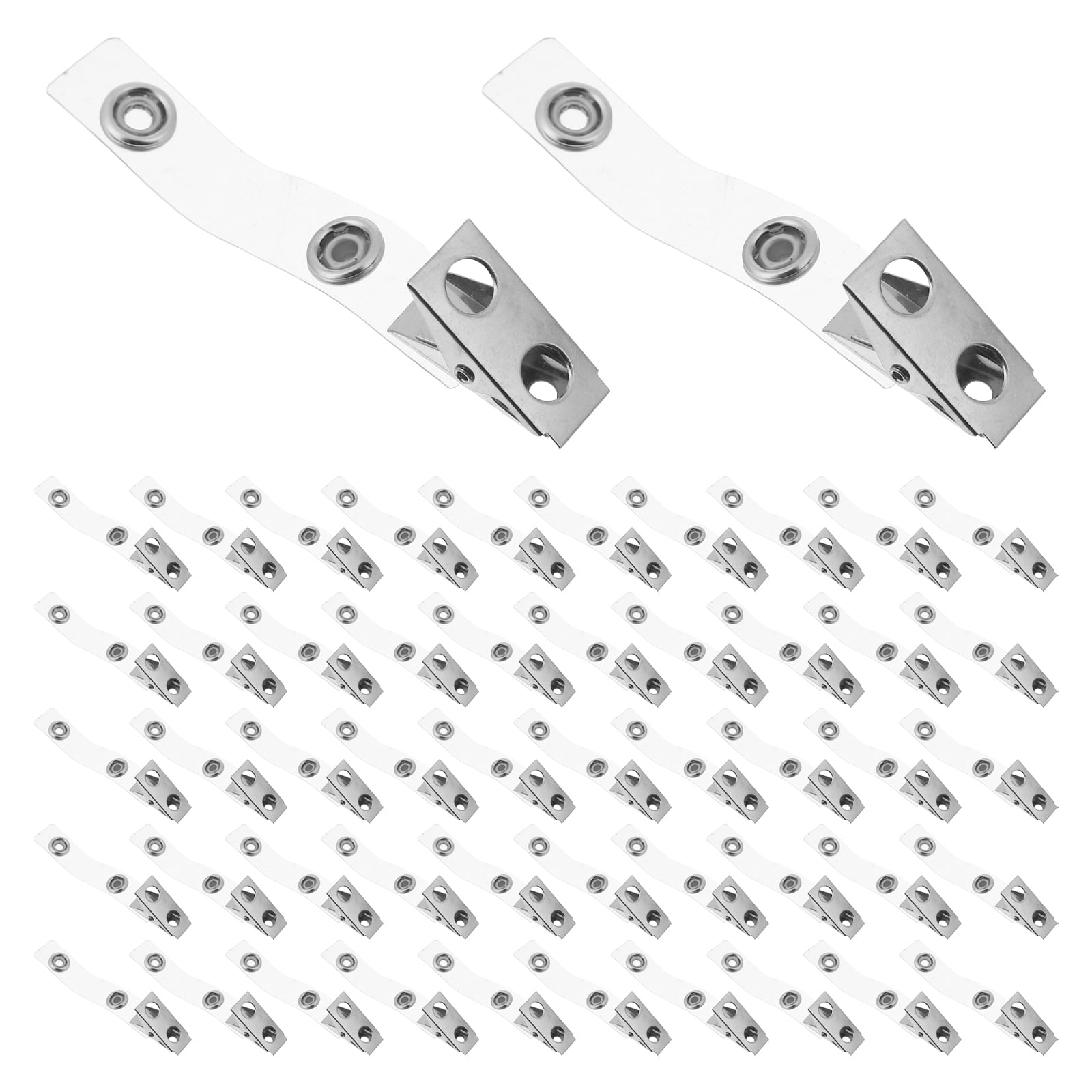 TABLZONE 120Pcs Vertical Badge Holders with Plastic and Metal Clips for Secure Office and Event Use