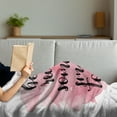 thumbnail image 3 of Saying Soft Flannel Fleece Blanket, Be the Reason Someone Smiles Today Calligraphy on Pinkish Watercolor Spot, Cozy Plush for Indoor and Outdoor Use, 50" x 70", Pink Black and White, by Ambesonne, 3 of 5