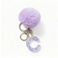 thumbnail image 2 of Purple Velvet Letter Pendant Keychain for Backpacks 26 Alphabet Options 1 Piece, 2 of 6