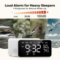 thumbnail image 3 of Digital Alarm Clocks for Bedrooms, Loud Alarm Clock for Heavy Sleepers,Temperature & Humidity Detect White ABS, 3 of 7