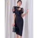 thumbnail image 5 of H Han Queen-Vestidos Vintage con lazo para mujer, elegantes Vestidos de tubo de serie Simple coreana, elegantes e informales para fiesta, novedad de 2023, 5 of 5